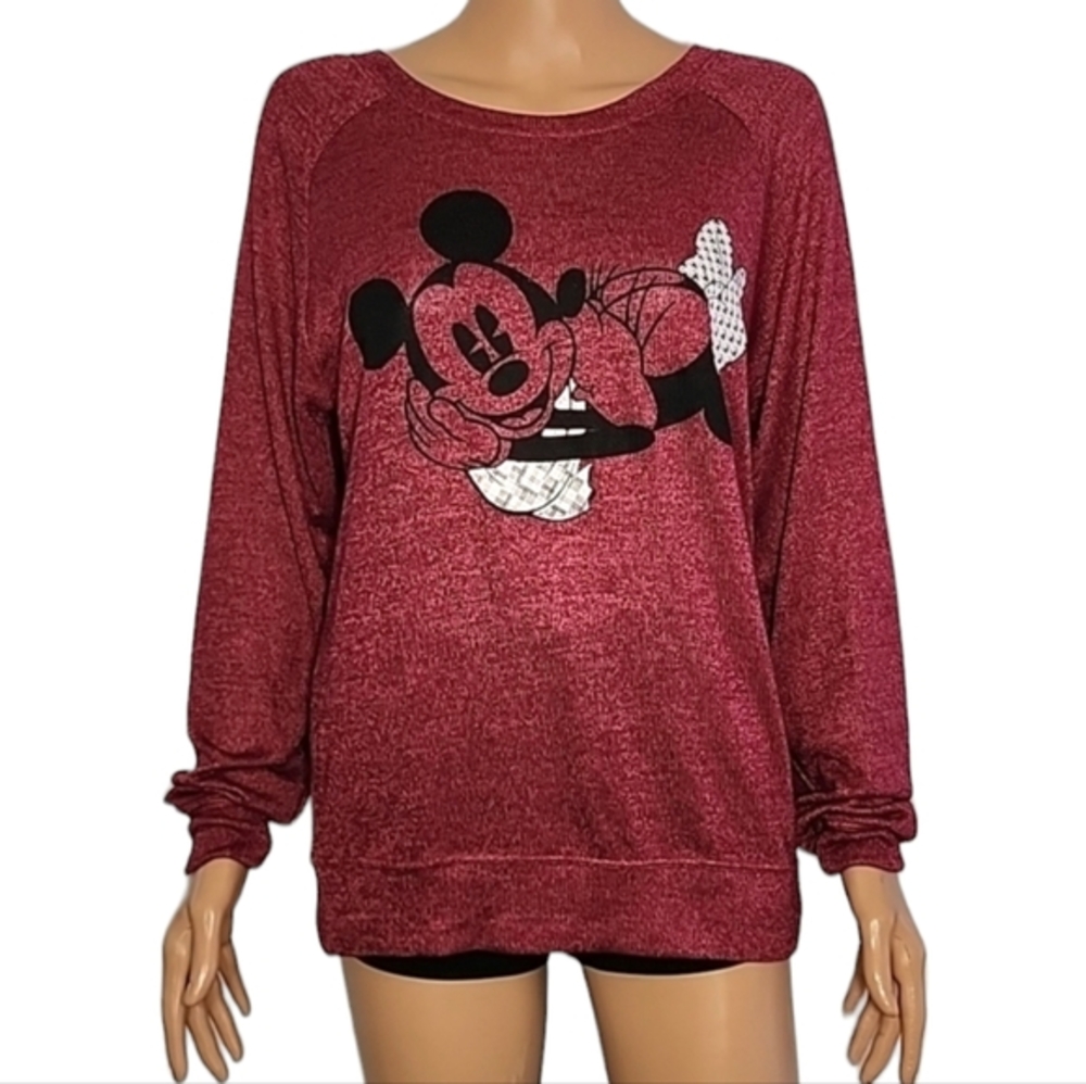 Disney Parks Womens Minnie Mouse Mickey Mouse Sweater Top Size Medium‎ NWT